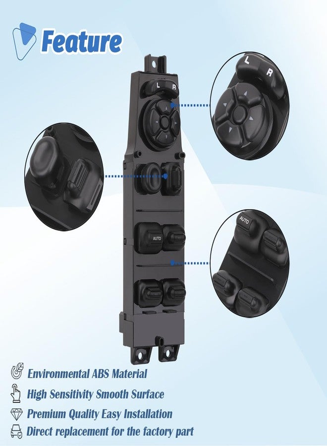 AiYiGu Power Master Window Switch Front Left Driver Side Control Button Compatible with 1997 1998 1999 2000 2001 Jeep Cherokee Replacement OEM 56009449AC, 56009449AB, 68171681AA, 1 Auto Button - Image 5